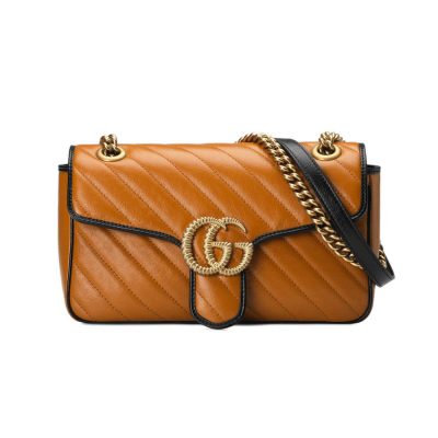 Replica Gucci GG Marmont Small Shoulder Bag in Cognac