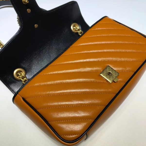 Replica Gucci GG Marmont Small Shoulder Bag in Cognac - Image 9