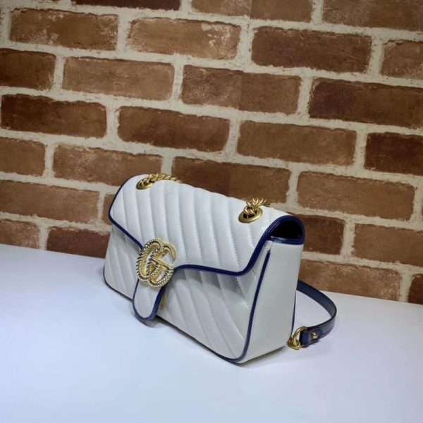 Replica Gucci GG Marmont Small White Shoulder Bag - Image 3