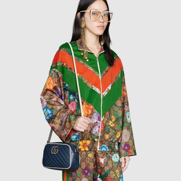 Replica Gucci GG Marmont Small Shoulder Bag, Blue - Image 2