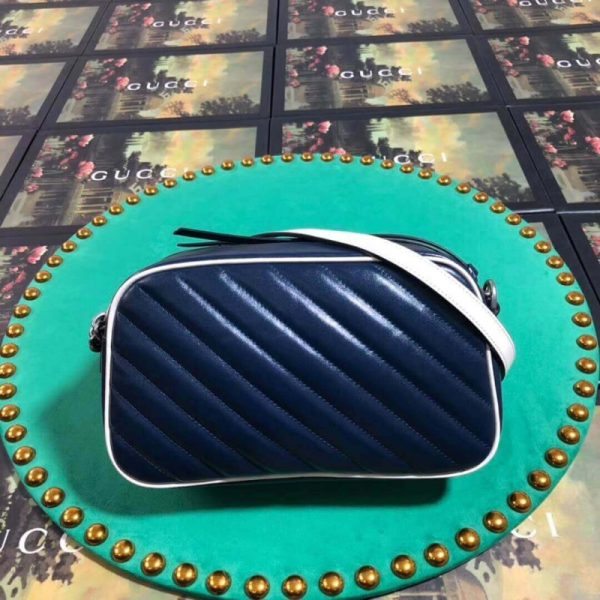 Replica Gucci GG Marmont Small Shoulder Bag, Blue - Image 4