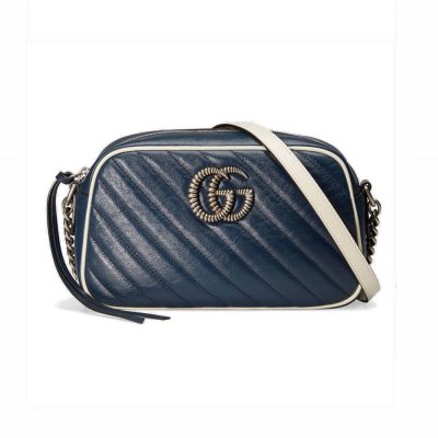 Replica Gucci GG Marmont Small Shoulder Bag, Blue
