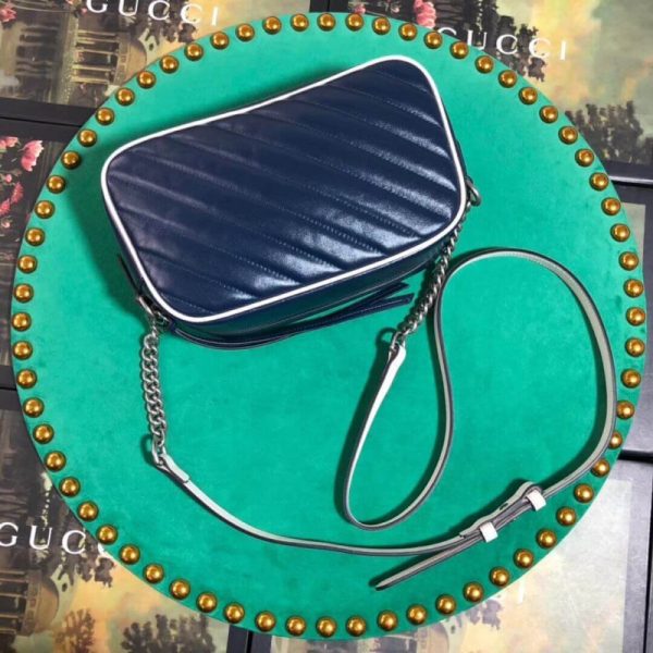 Replica Gucci GG Marmont Small Shoulder Bag, Blue - Image 6