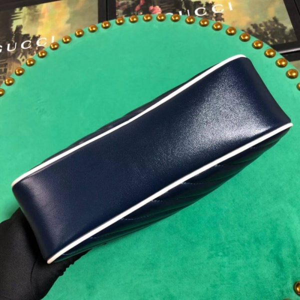 Replica Gucci GG Marmont Small Shoulder Bag, Blue - Image 7