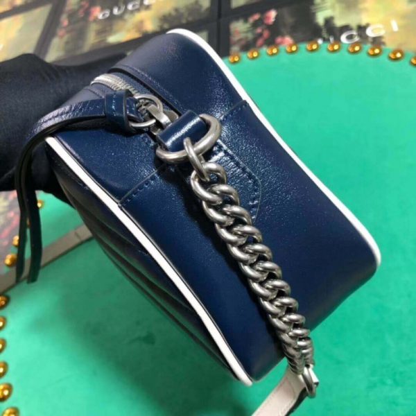 Replica Gucci GG Marmont Small Shoulder Bag, Blue - Image 8