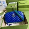 Best Replicas Bags - Gucci GG Marmont Replica Shoulder Bag - Blue & Emerald Leather Shop For Best Louis Vuitton LV Replica Bags With Cheap Price