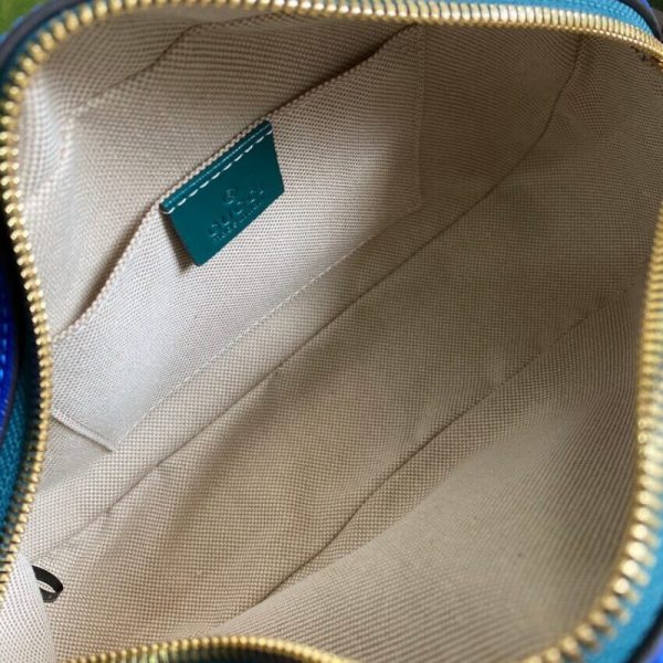 Gucci GG Marmont Replica Shoulder Bag - Blue & Emerald Leather - Image 7