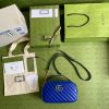 Best Replicas Bags - Gucci GG Marmont Replica Shoulder Bag - Blue & Emerald Leather Shop For Best Louis Vuitton LV Replica Bags With Cheap Price