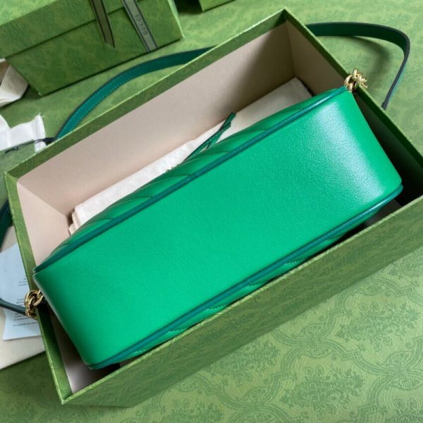 Replica Gucci GG Marmont Small Shoulder Bag in Emerald Leather - Image 5