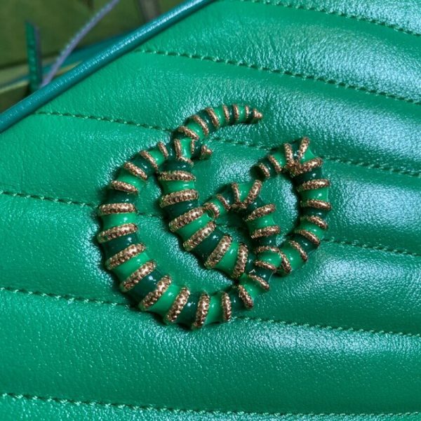 Replica Gucci GG Marmont Small Shoulder Bag in Emerald Leather - Image 6