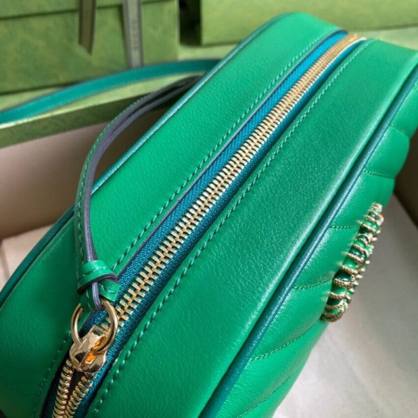 Replica Gucci GG Marmont Small Shoulder Bag in Emerald Leather - Image 7