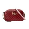 Best Replicas Bags - Red & Emerald Leather Replica Gucci GG Marmont Shoulder Bag Shop For Best Louis Vuitton LV Replica Bags With Cheap Price