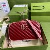 Best Replicas Bags - Red & Emerald Leather Replica Gucci GG Marmont Shoulder Bag Shop For Best Louis Vuitton LV Replica Bags With Cheap Price