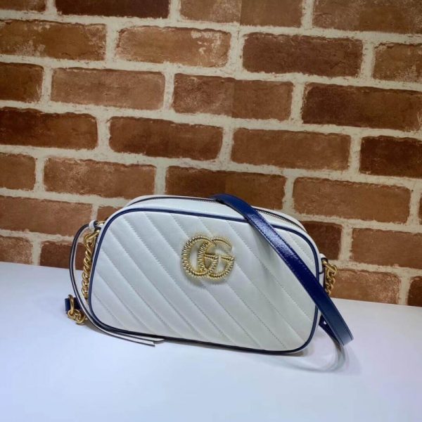Replica Gucci GG Marmont Small White Shoulder Bag 447632 - Image 2