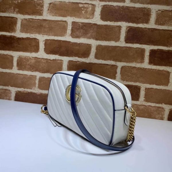 Replica Gucci GG Marmont Small White Shoulder Bag 447632 - Image 3