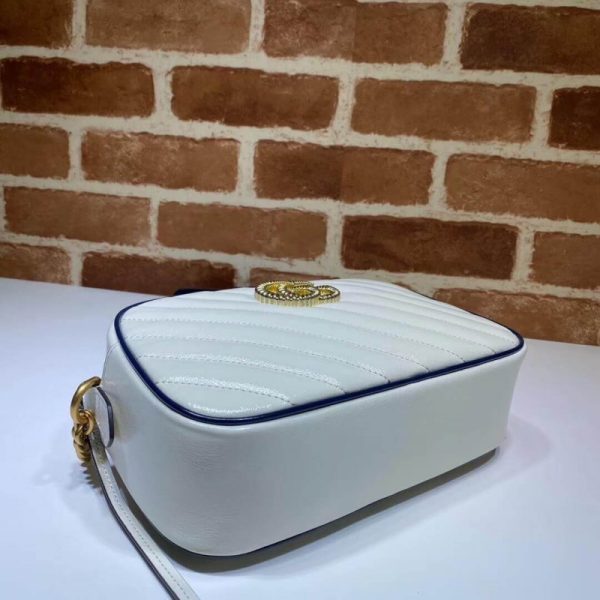 Replica Gucci GG Marmont Small White Shoulder Bag 447632 - Image 5