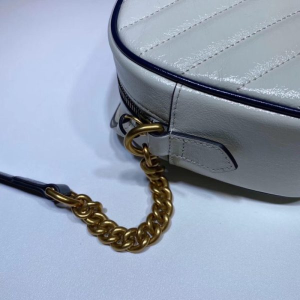 Replica Gucci GG Marmont Small White Shoulder Bag 447632 - Image 9