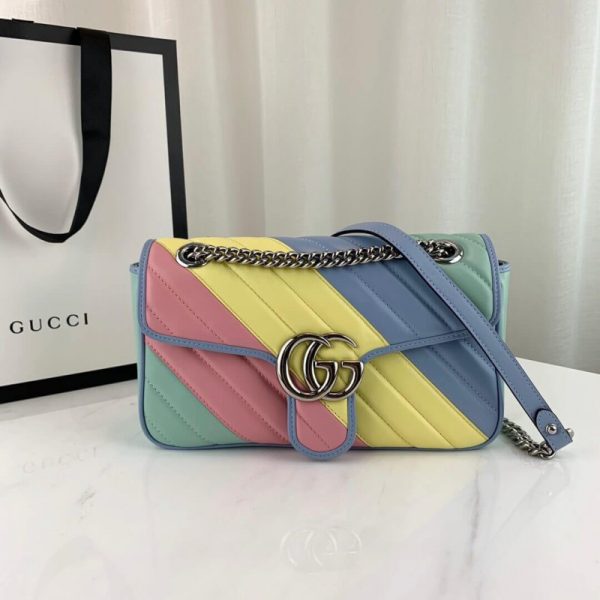 Gucci GG Marmont Small Shoulder Bag - Pastel Rainbow Replica - Image 3