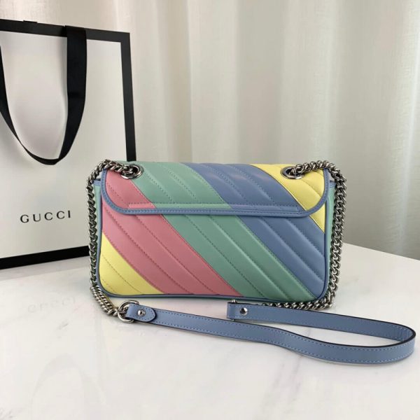 Gucci GG Marmont Small Shoulder Bag - Pastel Rainbow Replica - Image 4