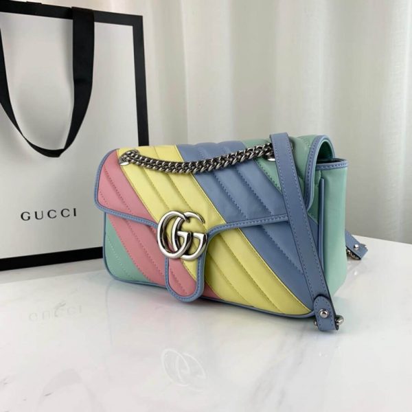 Gucci GG Marmont Small Shoulder Bag - Pastel Rainbow Replica - Image 9