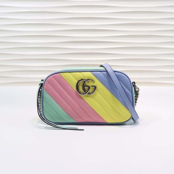Replica Gucci GG Marmont Pastel Rainbow Shoulder Bag 447632 - Image 2