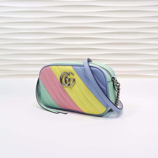 Replica Gucci GG Marmont Pastel Rainbow Shoulder Bag 447632 - Image 3