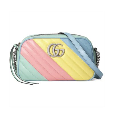 Replica Gucci GG Marmont Pastel Rainbow Shoulder Bag 447632