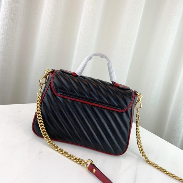 Replica Gucci GG Marmont Small Handle Bag in Black - Image 4