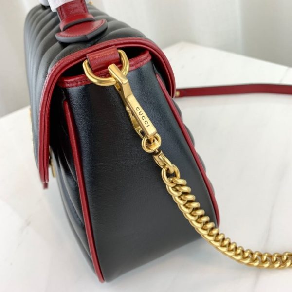 Replica Gucci GG Marmont Small Handle Bag in Black - Image 5