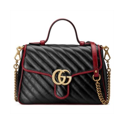 Replica Gucci GG Marmont Small Handle Bag in Black