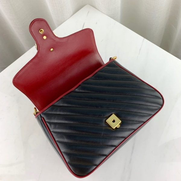 Replica Gucci GG Marmont Small Handle Bag in Black - Image 9