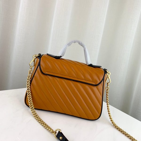 Replica Gucci GG Marmont Small Cognac Top Handle Bag - Image 3