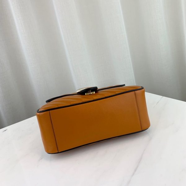 Replica Gucci GG Marmont Small Cognac Top Handle Bag - Image 6