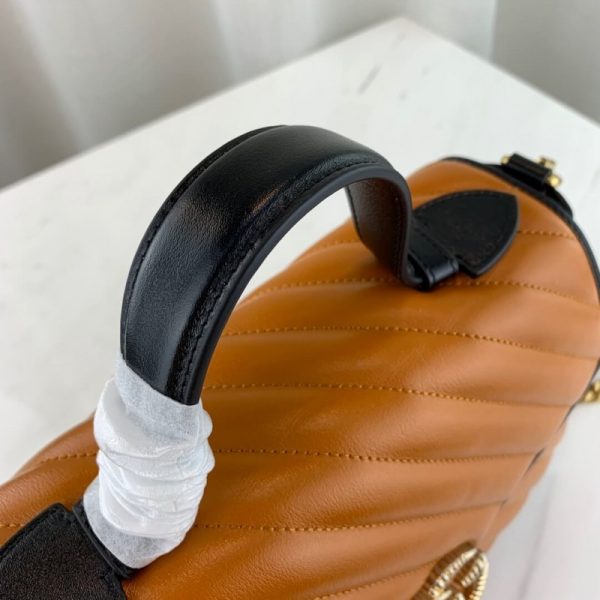 Replica Gucci GG Marmont Small Cognac Top Handle Bag - Image 7