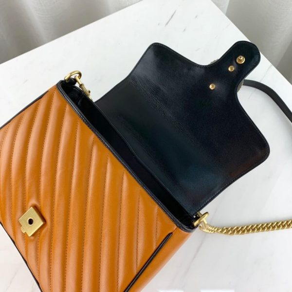 Replica Gucci GG Marmont Small Cognac Top Handle Bag - Image 8