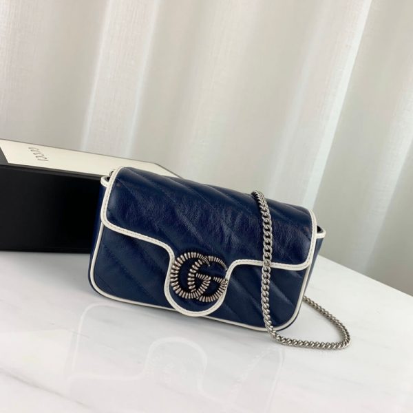 Replica Gucci GG Marmont Mini Bag 574969 in Blue - Image 2