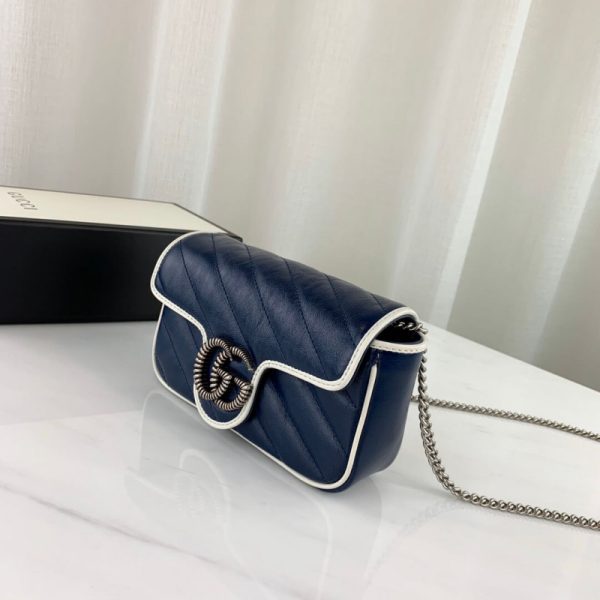 Replica Gucci GG Marmont Mini Bag 574969 in Blue - Image 4