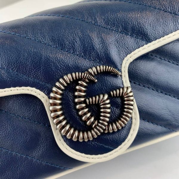 Replica Gucci GG Marmont Mini Bag 574969 in Blue - Image 7