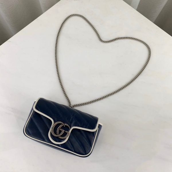 Replica Gucci GG Marmont Mini Bag 574969 in Blue - Image 9