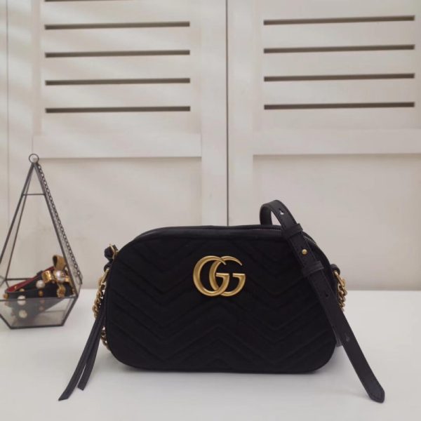 Replica Gucci GG Marmont Velvet Small Shoulder Bag - Image 2