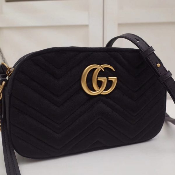 Replica Gucci GG Marmont Velvet Small Shoulder Bag - Image 3
