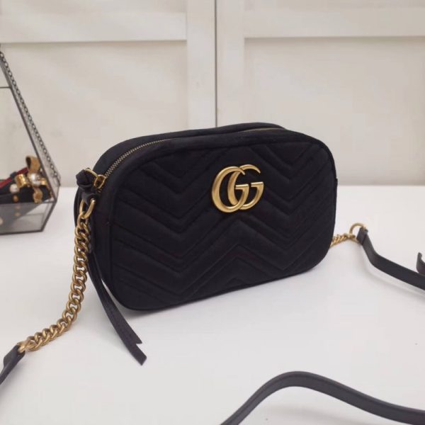Replica Gucci GG Marmont Velvet Small Shoulder Bag - Image 4