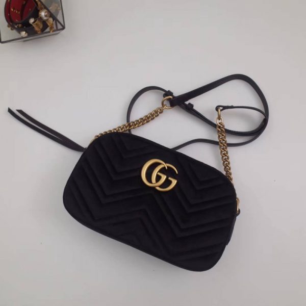 Replica Gucci GG Marmont Velvet Small Shoulder Bag - Image 8