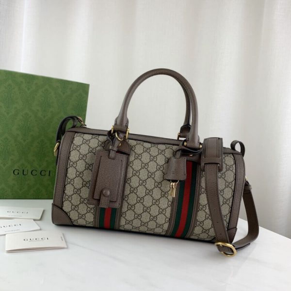 Replica Gucci GG Small Duffel Bag with Web Strap - Image 3