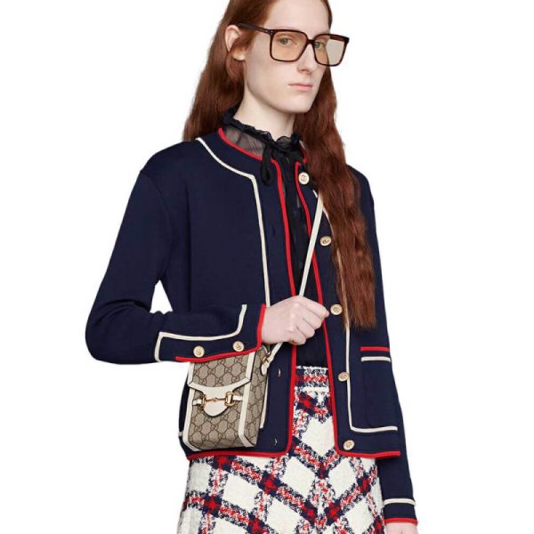 Replica Gucci GG Supreme Mini Horsebit 1955 Bag - Image 2