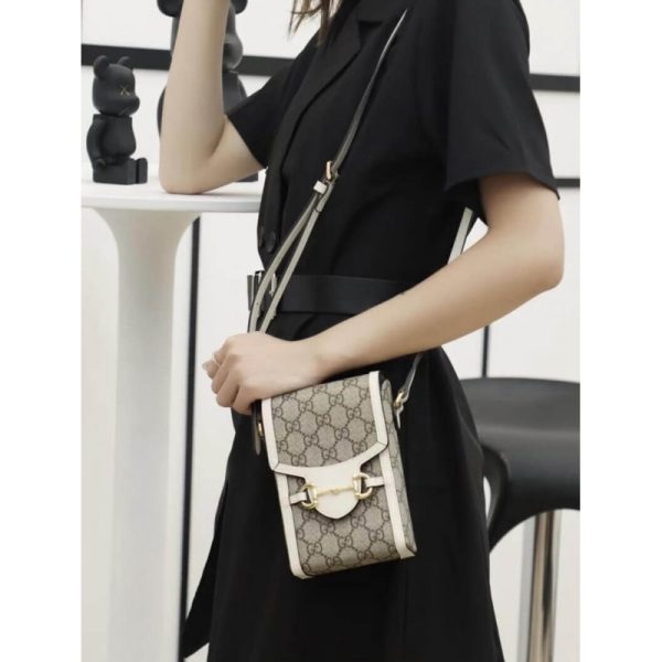 Replica Gucci GG Supreme Mini Horsebit 1955 Bag - Image 5