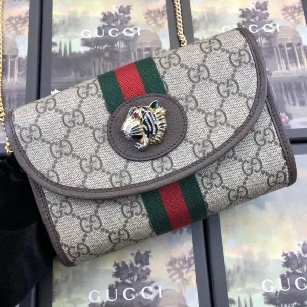 Replica Gucci GG Supreme Rajah Mini Bag in Coffee - Image 2