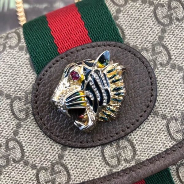 Replica Gucci GG Supreme Rajah Mini Bag in Coffee - Image 3