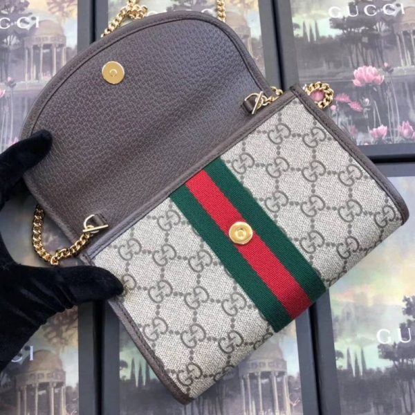 Replica Gucci GG Supreme Rajah Mini Bag in Coffee - Image 6