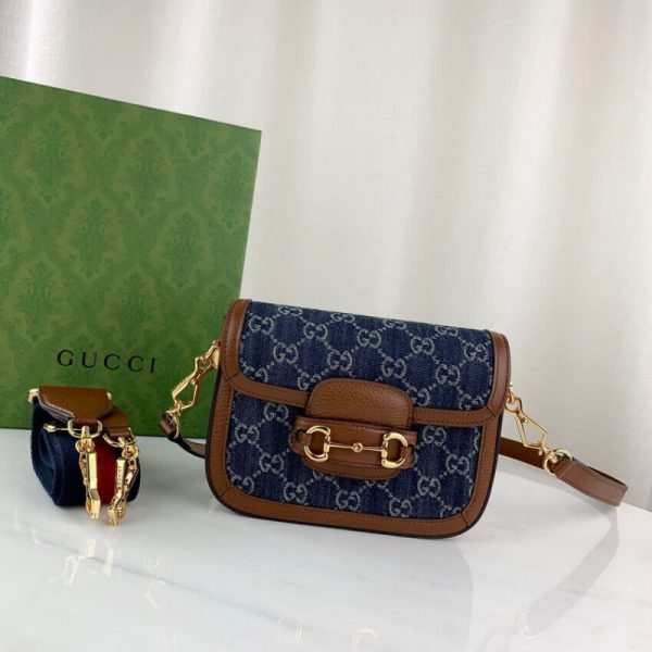 Gucci Horsebit 1955 Denim Mini Bag - Replica - Image 2